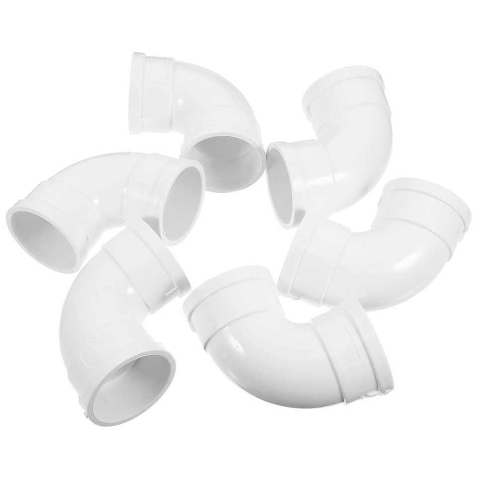 6Pcs PVC Right Angle Pipe Fitting White Water Drainage Connector | eBay ...