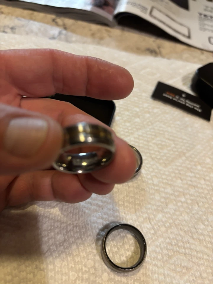 ANILLO ALIANZA BODA 8MM TITANIO AJUSTE CÓMODO HOMBRE TALLA 8.5 Grueso Promesas Casado Foto 3 de 4