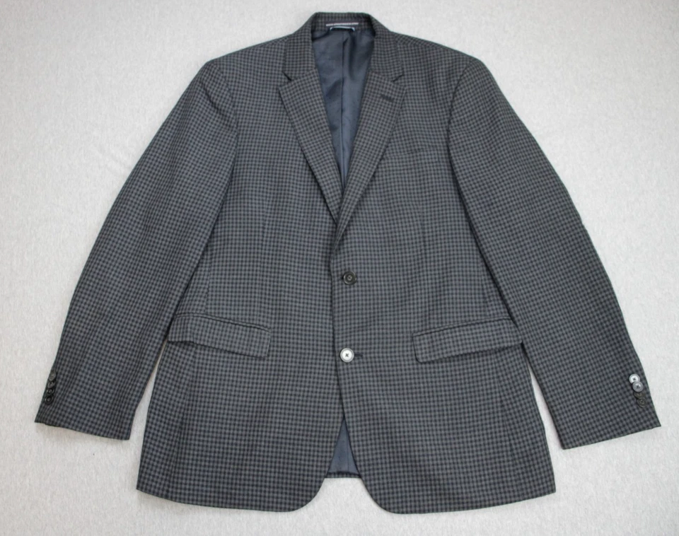 Blazer Tommy Hilfiger Para Hombre Talla 40R Cuadros Guinga Muesca Solapa Sencillo Pecho Foto 2 de 4
