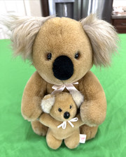 Dakin Koala Bear Mommy Baby Plush Set 10" Vintage 1987 Korea Made Stuffed Animal