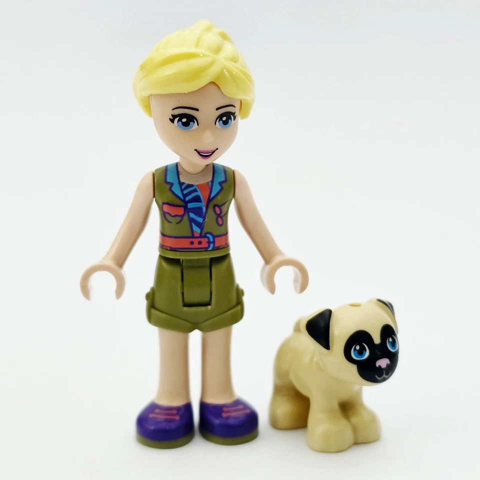 LEGO FRIENDS Mädchen Spielzeug 2" Minifigur 41314 STEPHANIE mit MOPS HUND Tiere - Bild 1 von 1