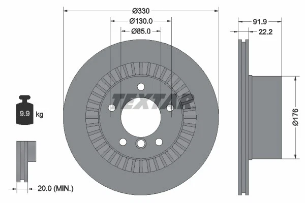 2x BRAKE DISC 92266125 FOR BMW 7/F01/F02/F03/F04/Gran/Turismo N57D30C N55B30 - Image 3 of 4