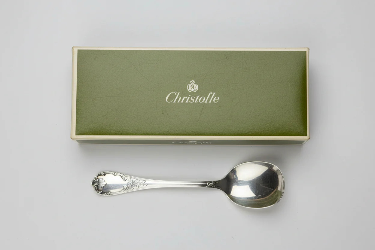 Cuillères à glace Christofle Marly en métal argenté haut de gamme pour l'art de la table