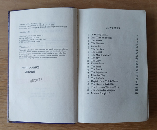 Doctor Who and the Doomsday Weapon by Malcolm Hulke - 1982 Hardback Ex-Library - Foto 4 di 5