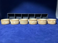 PartyLite Set of 6 Asian Indian Tealight Holders Ceramic Votives Elephants Palms