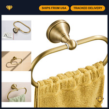 Oval Towel Ring Holder - Brushed Brass Antique Finish - Wall Mount Bathroom Acce