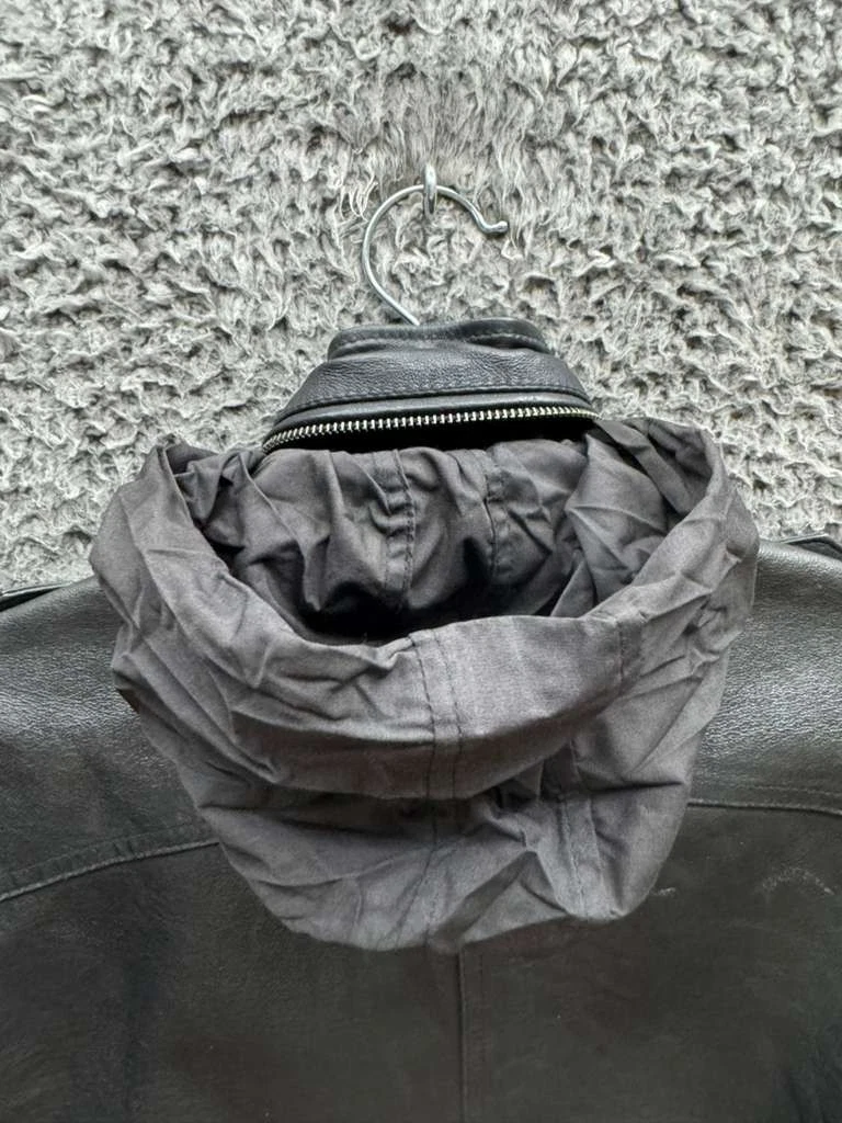 Jackrose Full-Zip Leather Hooded M-65 Military Jacket Black Mens Size 5 image 4