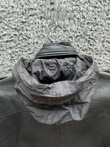 Jackrose Full-Zip Leather Hooded M-65 Military Jacket Black Mens Size 5 image 4