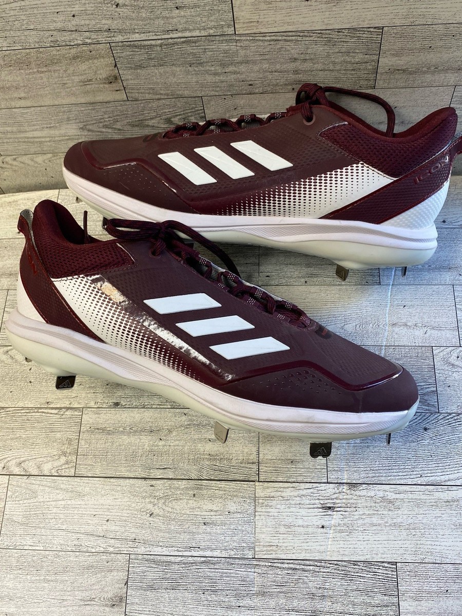 Adidas Icon 7 Metal Baseball Cleats Burgundy White Maroon  display picture 1