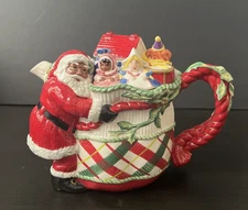 Fritz And Floyd Remembering Santa Handcrafted Teapot Christmas Collection