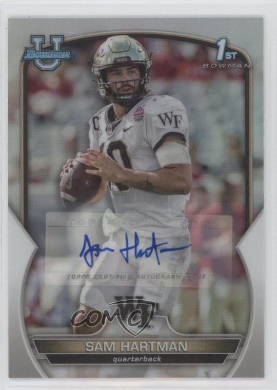 2022 Bowman U Chrome Prospect Refractor 141/499 Sam Hartman #51 Auto 0nr3