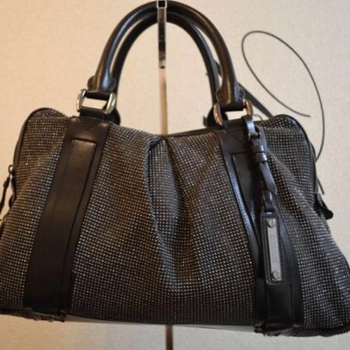 Burberry Prorsum 07AW Micro Studs Leather Bag Black 46x26x14cm Good Condition