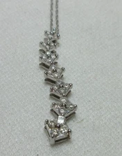 10K  WHITE GOLD NATURAL DIAMOND NECKLACE & PENDANT NDI