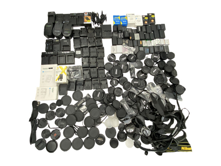 Lot of 260 - Camera Accessories - Batteries, Chargers, Straps, Lens Caps & More!