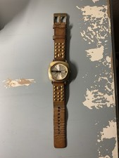 Diesel Vintage Armbanduhr Uhr Herren Damen Unisex Braun Leder Nieten