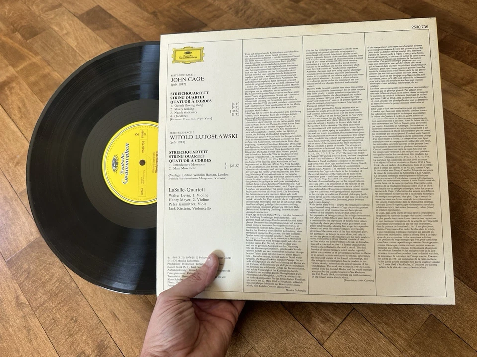 JOHN CAGE Witold Lutoslawski LaSalle String Quartet DG Vinyl LP NM/EX - Image 3 of 4