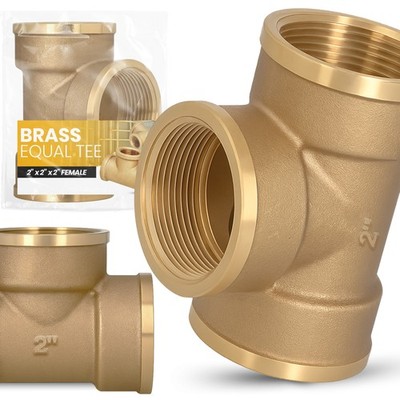 T-Stück Messing Fitting 2'' IG Wasser Rohrverbinder Gewindefitting Rohrfitting