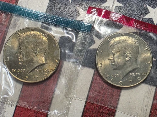 1979 P+D KENNEDY HALF UNCIRCULATED STILL IN MINT CELLO "FREE SHIPPING"