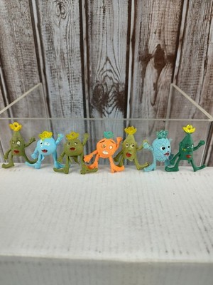 Munch Bunch Fruit & Vegetable Figure Pencil Toppers Lot of 7 - Vintage 70s