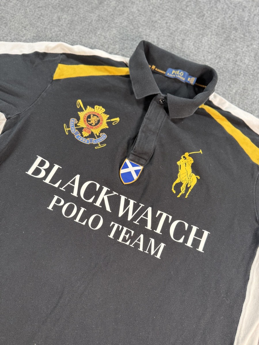 POLO RALPH LAUREN BLACKWATCH ビッグポニー Polo Ralph Lauren Blackwatch Rugby Shirt Mens XLT Black Yellow Big