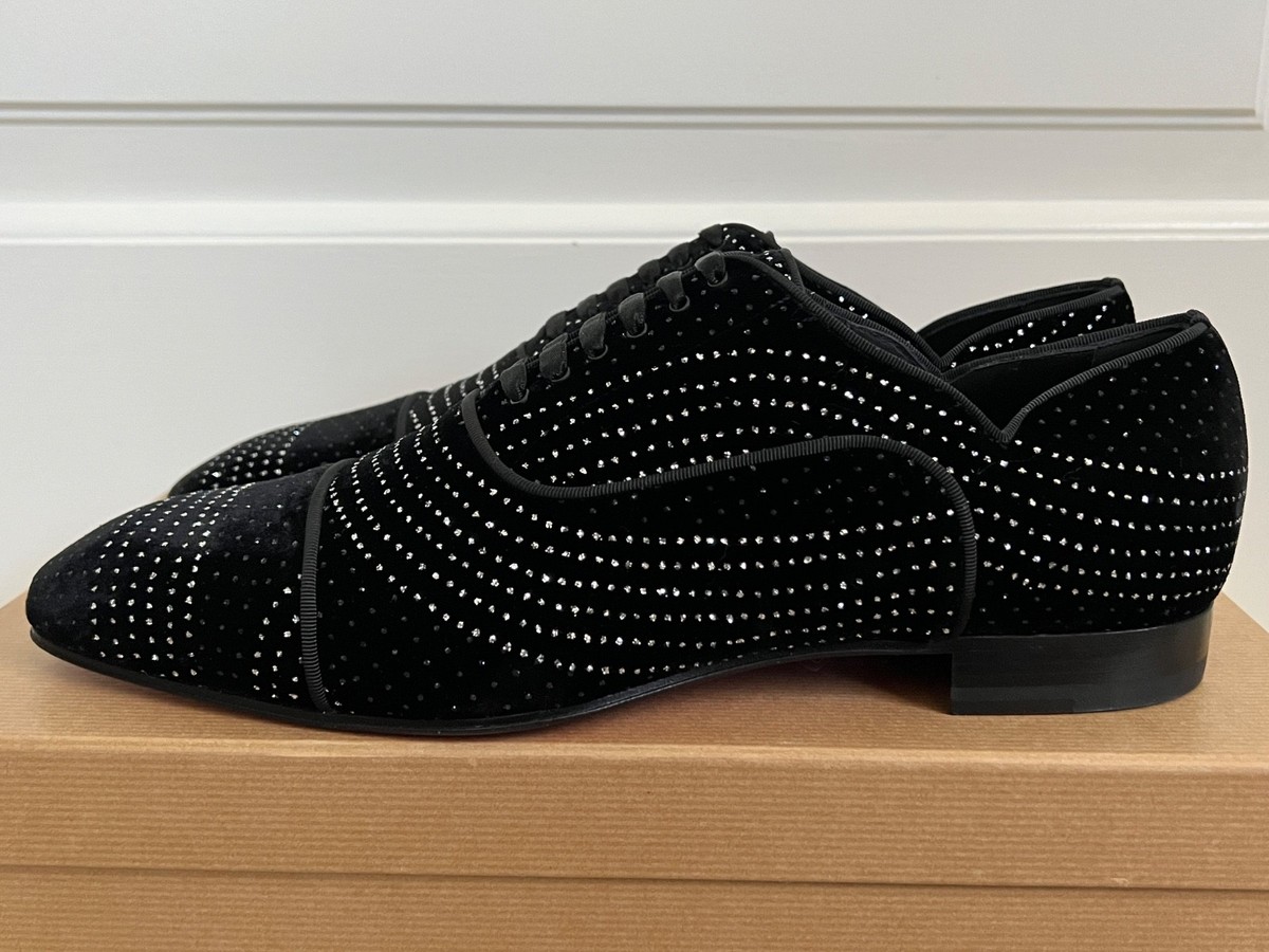 New Christian Louboutin Greggy Chick Greggo Black Velvet Dot 
