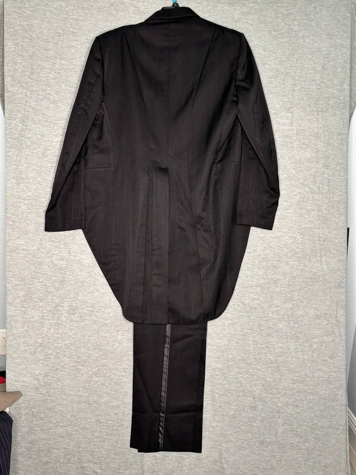 Chaqueta Esmoquin Christian Dior Monsieur Abrigo 46 L Paris NY Negra con Pantalones Foto 2 de 4