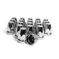 20 Pack Flat Top Lug Nut Covers, 33mm by 2-3/4" Thread On Chrome Nut Cover