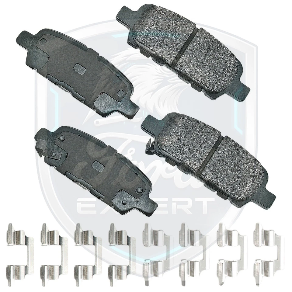 Kit de pastillas de freno traseras de cerámica Akebono OEM para Nissan Infiniti 2003-2020 9 años Warra Foto 3 de 4