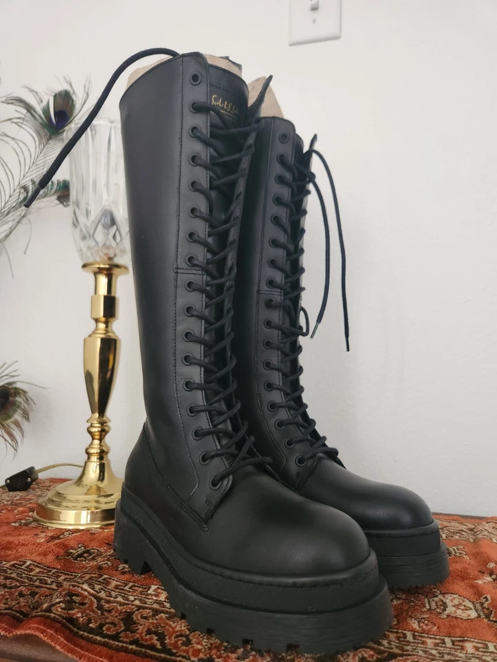 Botas de combate de cuero Scotch & Soda talla 7 para mujer con cordones Foto 4 de 4