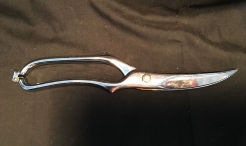Old Pedrini Sheers Scissors Poultry Cutter Silver Tone Handles Made in Italy  - 第 1/9 張圖片