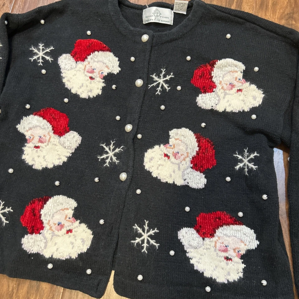 Design Options By Philip & Jane Gordon Christmas Santa Holiday Cardigan Sweater - Image 2 of 4