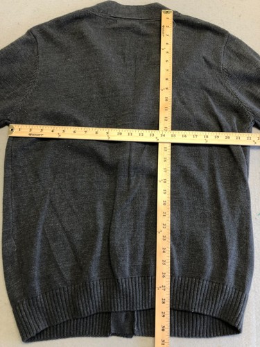 Preswick & Moore Sweater Men's Large Gray Knit Button Cardigan - Picture 5 of 5