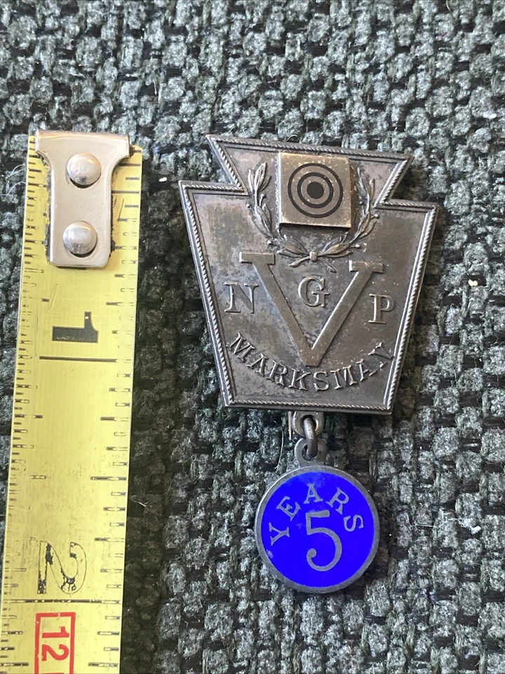 Antigua insignia de tirador de la Guardia Nacional de Pensilvania - 5 años Foto 3 de 3
