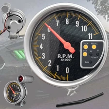  5 Inch Carbon Style Face Tachometer Tach Gauge With Shift Light 11K Rpm