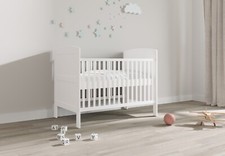 New PHOEBE 3 in 1 Baby White Mini Cot Bed – optional Fibre Mattress 120x60x10cm