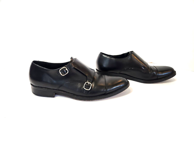 Cole Haan Grand OS Double Monk Strap Black Leather Loafers  display picture 3