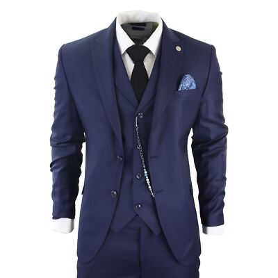 『TSJ SUITS 3P NAVY L』 TruClothing James Men 3 Piece Navy Blue Suit | eBay UK