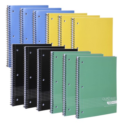 Graph Paper Spiral Notebook - Graph Paper Notebook, Quad Ruled Grid ...