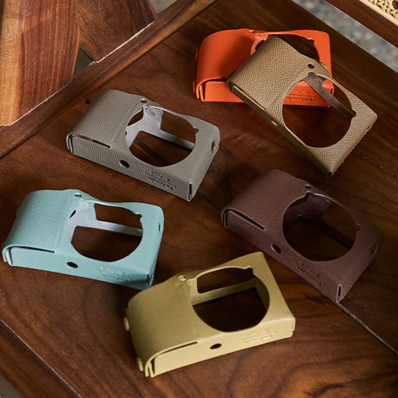 Fundas de cuero genuino hechas a mano para cámara bolsas portátiles funda apta para Ricoh GR3/GR3X Foto 4 de 4