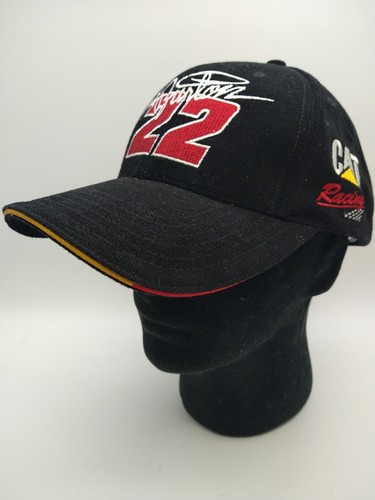 Ward Burton CAT Racing Strapback Hat Baseball Cap #22 Black Nascar Logo ...