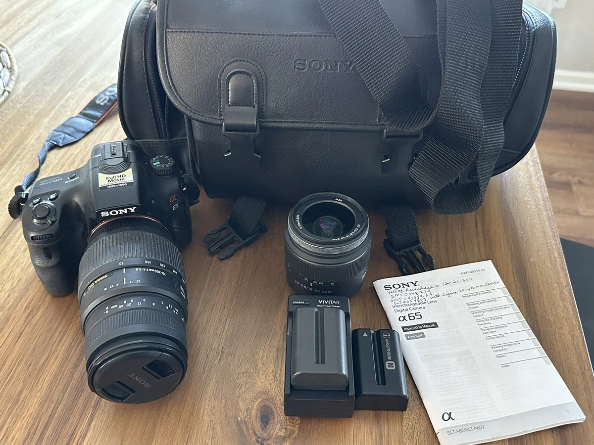 Sony Alpha 65 SLT-A65V Camera w/ SAL1855 and 70-300 Lens | eBay