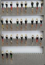 Assortment of Silver Tungsten Bead Head Spanish Nymphs, Size 12, Set K (Qty. 30)