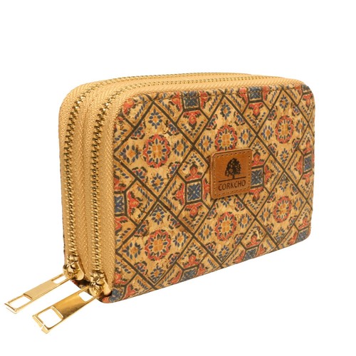 Portafoglio Donna Ragazza Porta Carte Doppia Zip Etnico Portamonete Sughero  | eBay