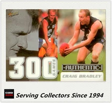 2001 Select AFL Authentic Series 300 Game Case Card CC3 Craig Bradley (Carlton)