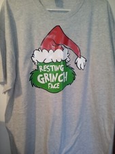Christmas T-shirt Resting Grinch Face Xl