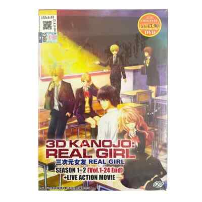 DVD Anime 3D Kanojo: Real Girl Season 1+2 (1-24 End) Eng Dub +Live Action Movie