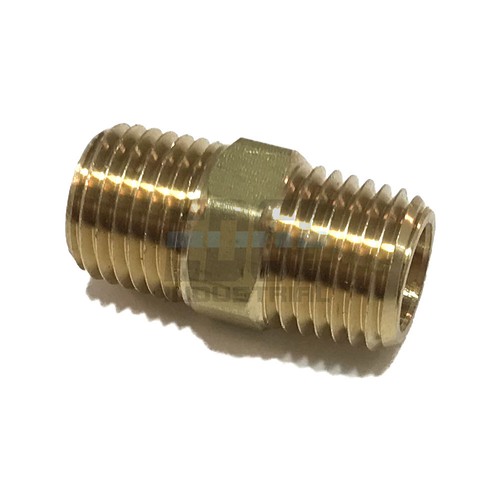 BRASS HEX NIPPLE 1/4" MALE NPT MNPT FUEL/AIR/WATER/OIL/GAS WOG