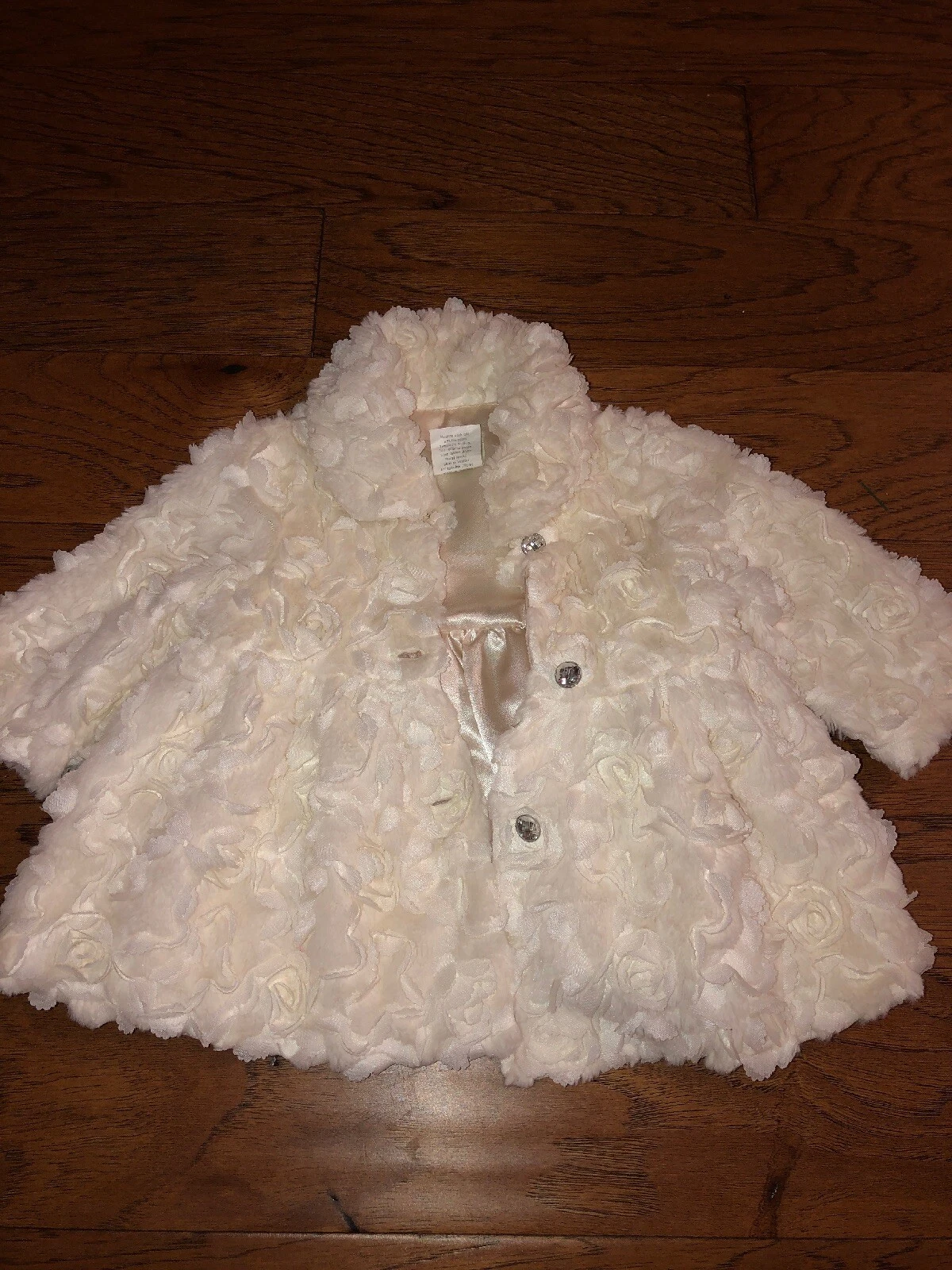 OFF WHITE Cappotto giacca floreale bianco panna bambina elegante vacanza 18M battesimo