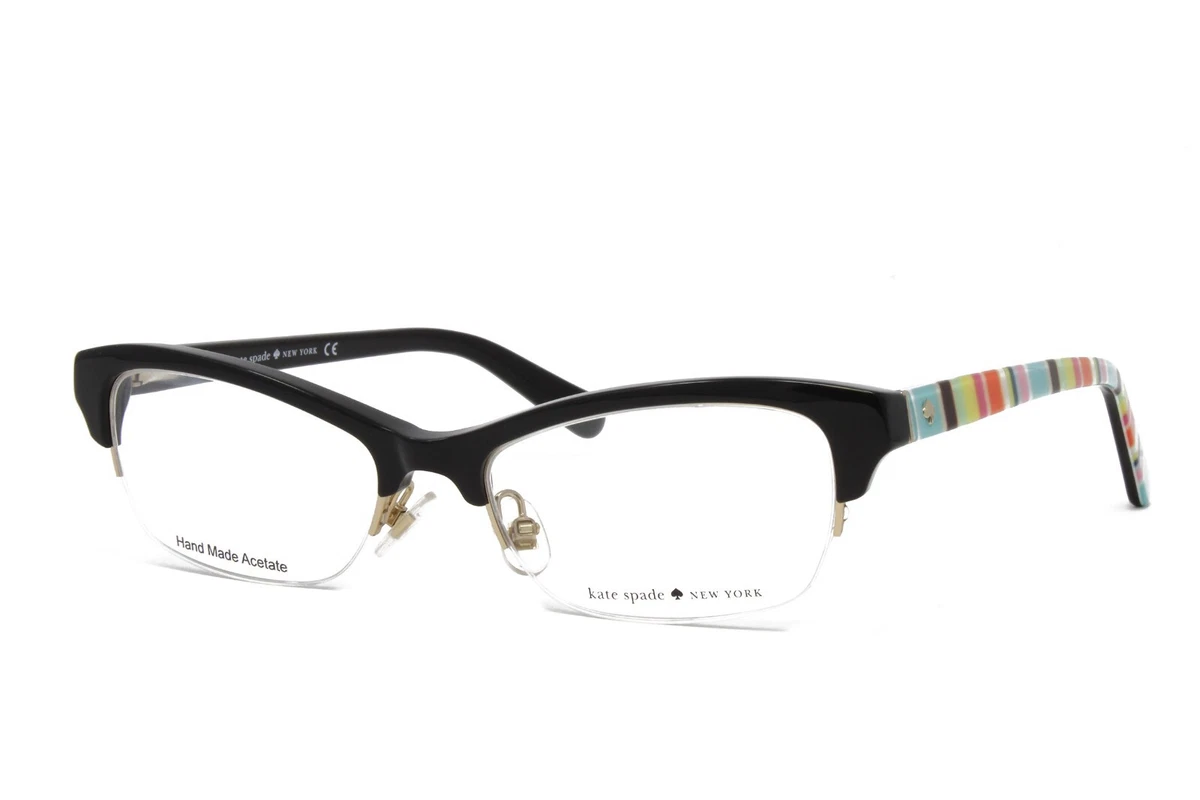 Kate Spade Women's Cat Eye Half Rim Eyeglasses Marika 807 Black 51mm NEW! |  eBay