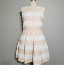 Nwt Gap Fit & Flare Dress 10 Tall Womens Sleeveless Preppy Trad Striped Pockets